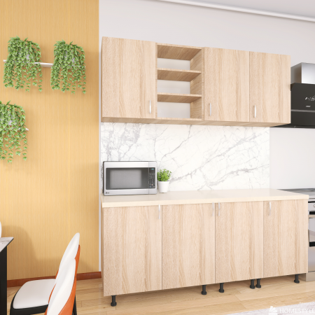 Bucatarie ELA 160cm , Culoare Sonoma, Material PAL 18mm, Blat Termorezistent [3]