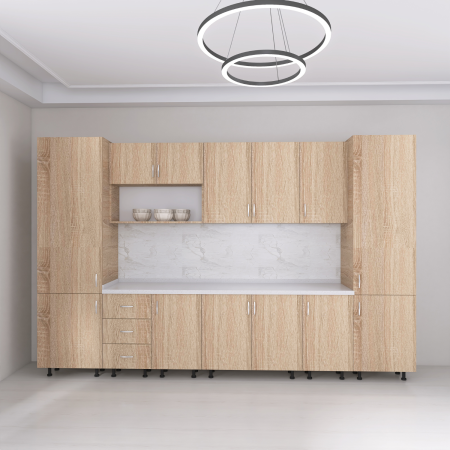 Bucatarie Modulara Adina 320cm,Picioare Reglabile, Material Pal 18mm, Culoare Stejar Sonoma [2]