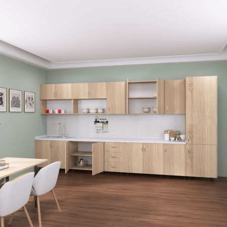 Bucatarie Modulara Mondo 360cm, Material Pal 18mm, Culoare Stejar Sonoma [2]