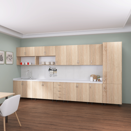 Bucatarie Modulara Mondo 360cm, Material Pal 18mm, Culoare Stejar Sonoma [1]