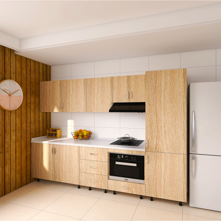 Bucatarie RIMINI 240 cm, Material PAL 18mm, Culoare Stejar Sonoma , Blat termorezistent 2.8cm [2]