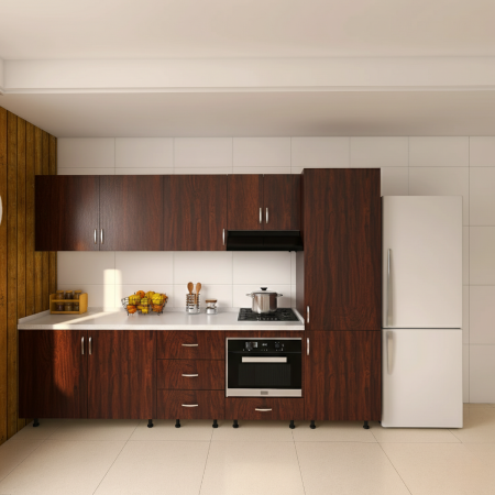 Bucatarii - Bucatarie RIMINI 240 cm, Material PAL 18mm, Culoare Wenge , Blat termorezistent 2.8cm