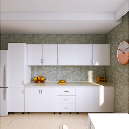 Bucatarie RIMINI 260 cm, Material PAL 18mm, Culoare Alb, Blat termorezistent 2.8cm [3]