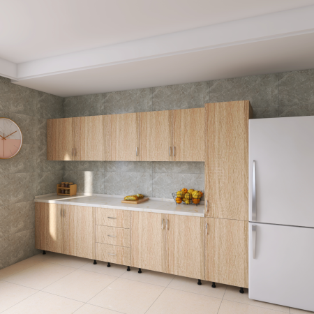 Bucatarie RIMINI 260 cm, Material PAL 18mm, Culoare Stejar Sonoma , Blat termorezistent 2.8cm [2]