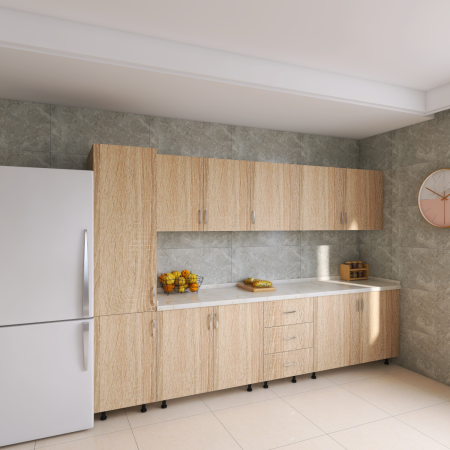 Bucatarie RIMINI 260 cm, Material PAL 18mm, Culoare Stejar Sonoma , Blat termorezistent 2.8cm [1]