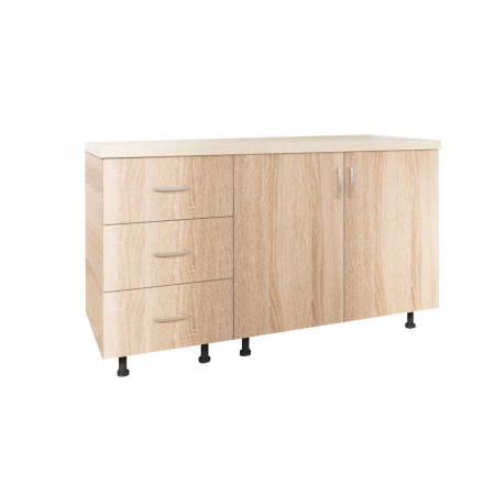 Corp Baza Bucatarie cu 3 sertare, L40cm x H90cm x A50cm, Culoare  Sonoma, Pal 18mm, Blat Termorezistent, [3]