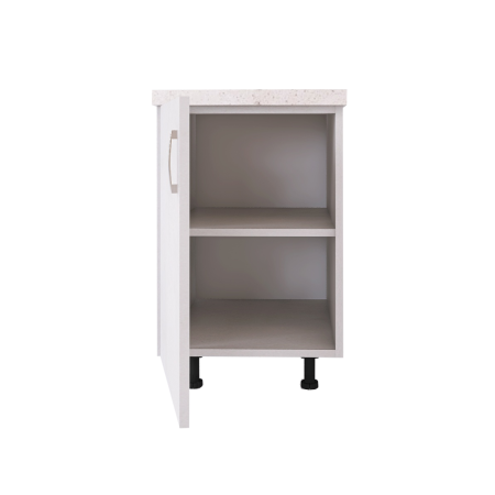 Corpuri Inferioare - Corp Baza Bucatarie Cu Blat Termorezistent, L40cm x H90cm x A50cm, Culoare Alb, Pal 18mm