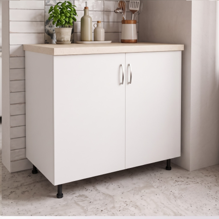 Corpuri Inferioare - Corp Inferior Bucatarie 80x90x50 cm, Culoare Alb Mat, Pal 18mm