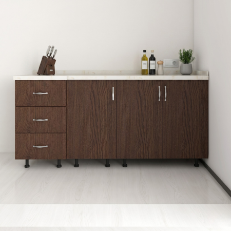 Bucatarii Modulare - Corp Inferior Bucatarie, L140 x H90 x A50 cm, Wenge, Pal 18mm