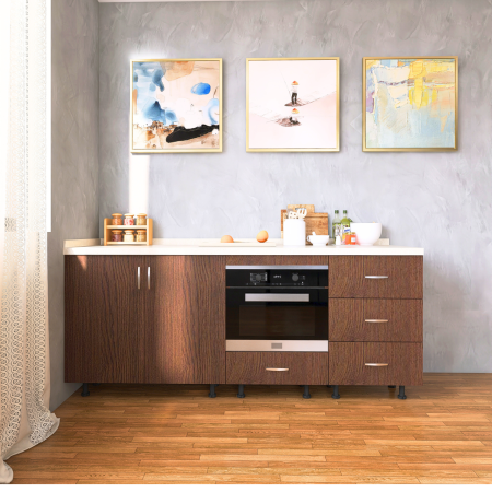 Corp Inferior Bucatarie  L180 x H90 x A50 cm, Culoare Wenge, Pal 18mm, Blat Termorezistent 2,8 cm Grosime [1]