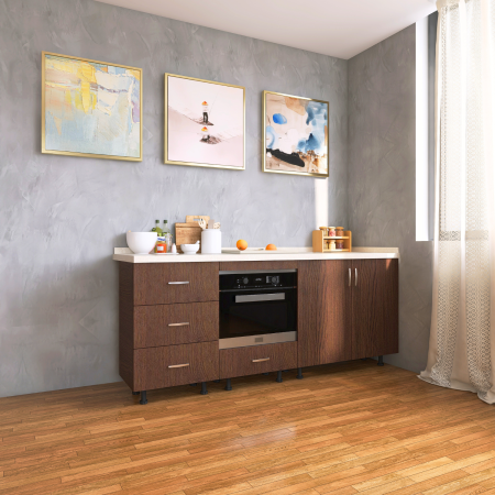 Corp Inferior Bucatarie  L180 x H90 x A50 cm, Culoare Wenge, Pal 18mm, Blat Termorezistent 2,8 cm Grosime [3]