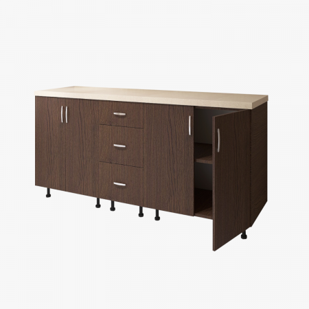 Corp Inferior Bucatarie L200xA50xH90 cm, Culoare WENGE, Pal 18mm, Blat Termorezistent 2.8 cm [1]