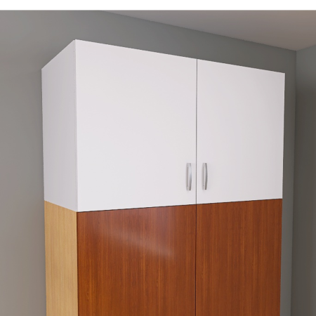 Dulap cu 3 usi - Corp Suprapozabil pentru Dulapuri L100 x A50 x H40 cm , Culoare Alb, Pal 18mm