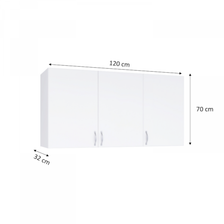 Corp suspendat bucatarie L120 x H70 x A32 cm, Material PAL18mm, Culoare Alb [1]