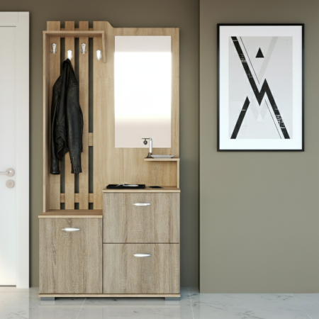 Cuiere - Cuier hol CARLO – Sonoma + Trufe, H203 X A37 X L100Cm