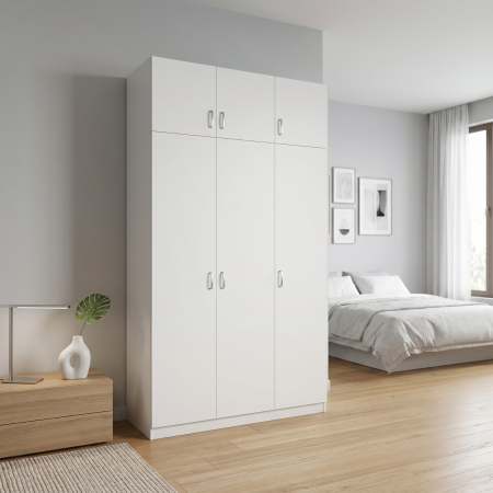 PROMOTII - Dulap GRANDE cu suprapozabil Alb, 120 × 50 × 240 cm