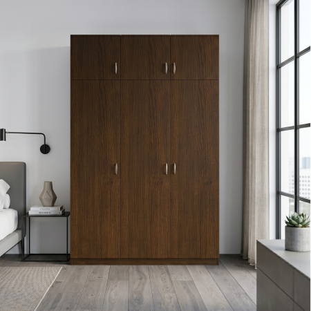 Dulap cu 3 usi - Dulap 3 usi GRANDE cu Suprapozabil, H240xA50xL120cm,Culoare Wenge , Material Pal 18mm