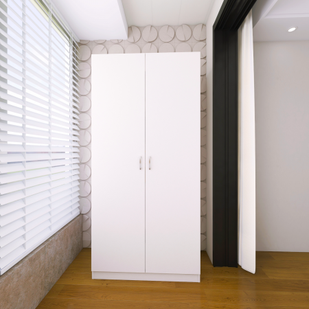 Dulap cu 2 usi - Dulap Depozitare Balcon 200 x 80 x 50cm, Culoare Alb, Pal 18mm