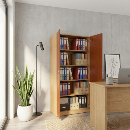 Dulap Depozitare H200 X A50 X L80 Cm, Pal 18mm, Culori Wenge, Alb, Stejar Sonoma [1]