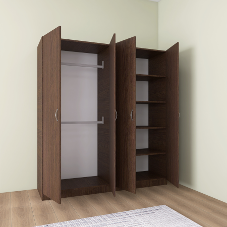 Dulap Depozitare Mario 4 Usi, L160 x A50 x H200 cm, Culoare Wenge, Material PAL 18mm [1]