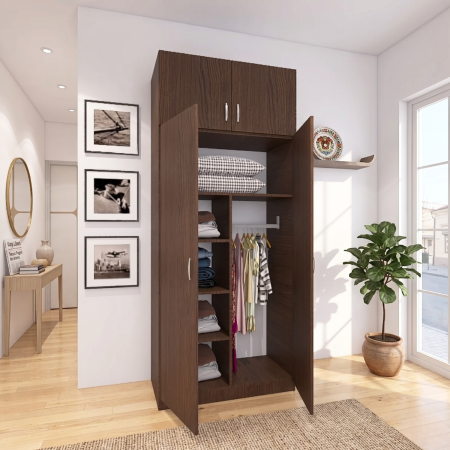 Dulapuri - Dulap Depozitare RIO cu Suprapozabil, Wenge , H240 x L100 x A50cm, Material PAL 18mm