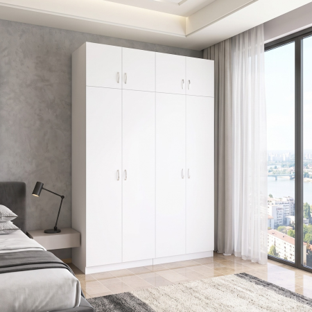Dulapuri - Dulap cu suprapozabil DituProd Alb, 160 cm