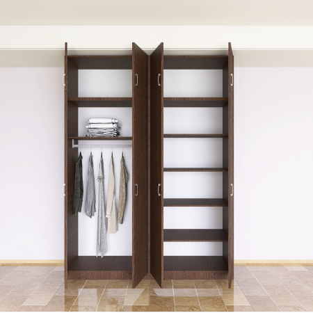 Dulap Dormitor cu Suprapozabil, H240 x L160 x A50, Culoare WENGE, Pal18mm [1]