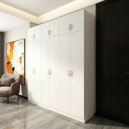 Dulap Dormitor cu Suprapozabil, H240 x L240 x A50, Culoare ALB, Pal18mm [2]