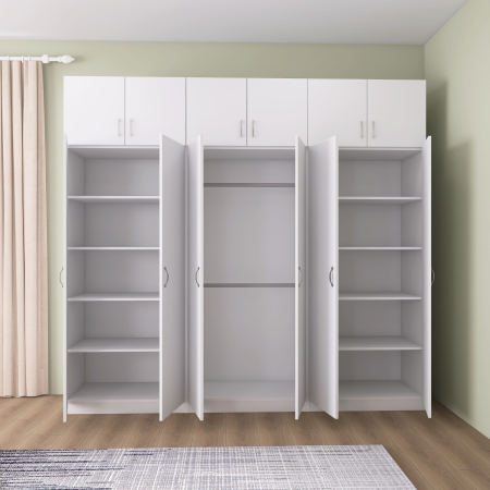 Dulap Dormitor cu Suprapozabil, H240 x L240 x A50, Culoare ALB, Pal18mm [1]