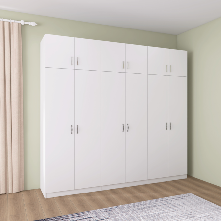Dulap Dormitor cu Suprapozabil, H240 x L240 x A50, Culoare ALB, Pal18mm [3]
