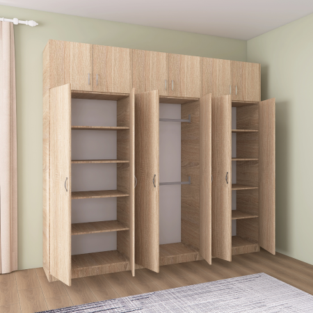 Dulap Dormitor cu Suprapozabil, H240 x L240 x A50, Culoare Stejar Sonoma, Pal18mm [3]