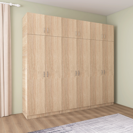 Dulap Dormitor cu Suprapozabil, H240 x L240 x A50, Culoare Stejar Sonoma, Pal18mm [1]