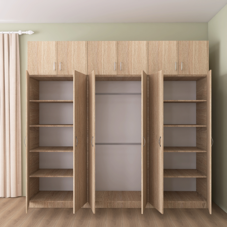 Dulap Dormitor cu Suprapozabil, H240 x L240 x A50, Culoare Stejar Sonoma, Pal18mm [2]