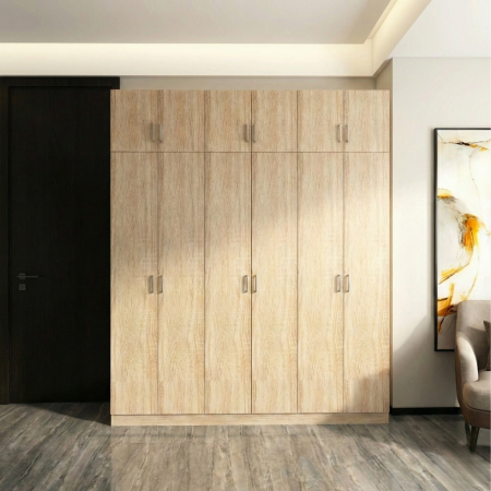 Dulap cu 4 usi - Dulap Dormitor cu Suprapozabil, H240 x L240 x A50, Culoare Stejar Sonoma, Pal18mm