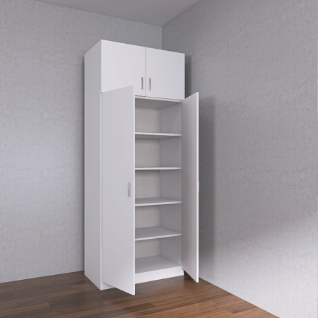 Dulap Dormitor cu Suprapozabil, H240 x L80 x A50, Culoare Alb , Pal18mm [1]