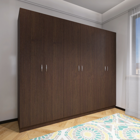 Dulap Haine cu 6 usi, L240 x H200 x A50cm, Material Pal18mm, Culoare Wenge [1]