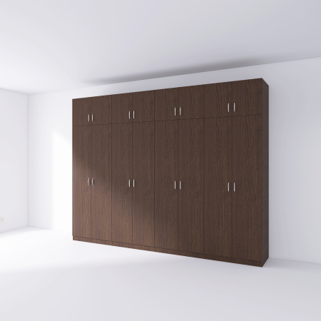 Dulap haine DituProd, 8 uși, 320 × 50 × 240 cm, Wenge, PAL 18 mm [4]