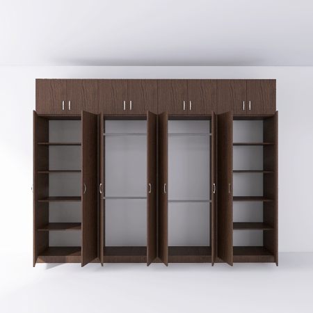 Dulap haine DituProd, 8 uși, 320 × 50 × 240 cm, Wenge, PAL 18 mm [5]