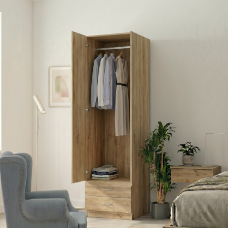 PROMOTII - Dulap Mara, 200x50x50 cm, Culoare Sonoma, Material Pal 18mm