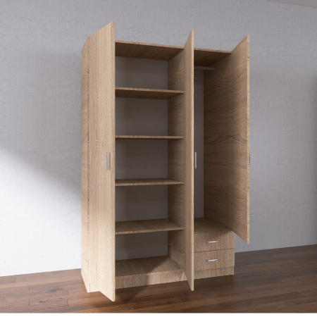 Dulap Milano, 200x130x50 cm, Material Pal 18mm, Culoare Sonoma [1]