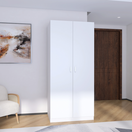 Dulap MIRCO cu rafturi, 200x80x50cm, Culoare Alb, Pal 18mm [2]