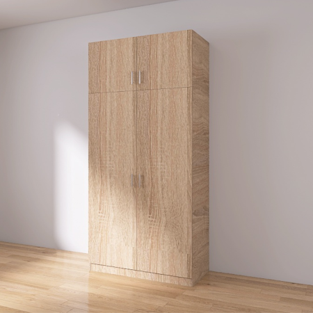 Dulap Rubin cu Bara Haine H215 x L80 x A50 cm, Culoare Sonoma, Material PAL 18mm [1]