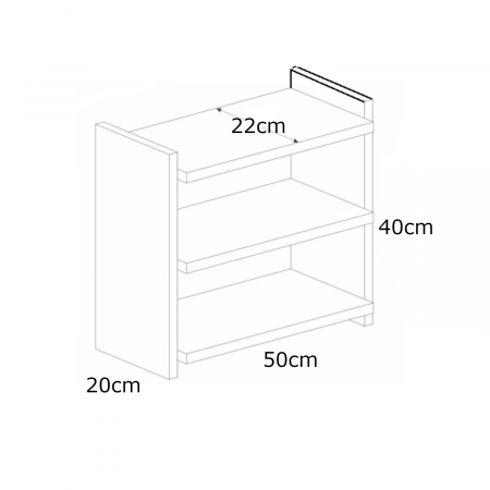 Etajera Organizator Bucatarie, Baie, H40xL50xA22 cm, Pal 18mm, Culoare Stejar Sonoma [2]