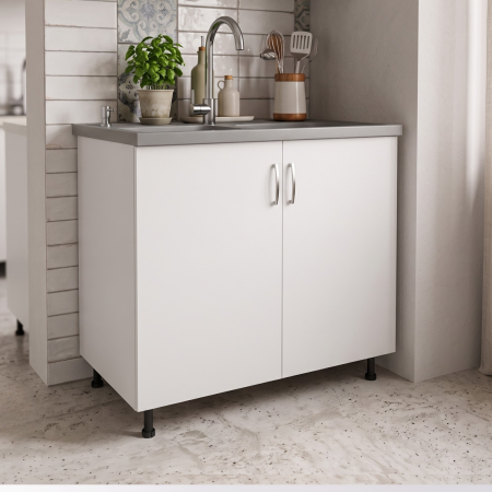 Bucatarii Modulare - Masca chiuveta Alb Mat , L80xH87xA50 cm, Pal 18mm