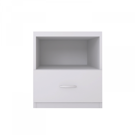 Noptiera cu 1 sertar, H50 x A45 x L50 cm, Culoare Alba, Material PAL 18mm [2]