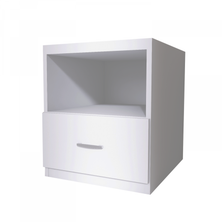 Noptiera cu 1 sertar, H50 x A45 x L50 cm, Culoare Alba, Material PAL 18mm [1]