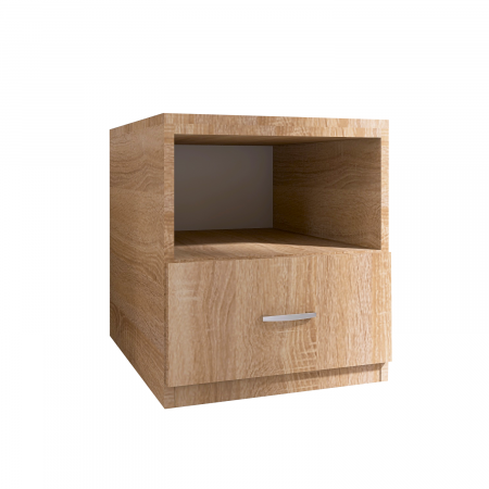 Noptiere - Noptiera cu 1 sertar, H50 x A45 x L50 cm, Culoare Stejar Sonoma, Material PAL 18mm