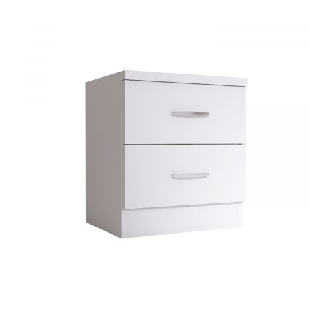 Noptiere - Noptiera cu 2 sertare, H50 x A45 x L50 cm, Culoare Alb, Material PAL 18mm