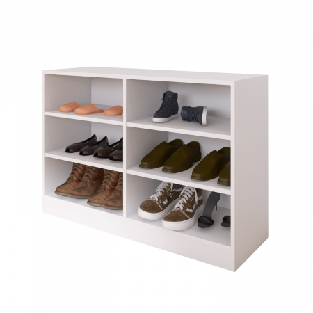 Pantofar 3 compartimente, H80 x L100 x A40cm, Material Pal 18mm, Culoare Alb [1]