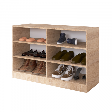Pantofar 3 compartimente, H80 x L100 x A40cm, Material Pal 18mm, Culoare Stejar Sonoma [2]